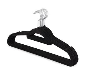 <span class=keywords><strong>Perchas</strong></span> <span class=keywords><strong>de</strong></span> <span class=keywords><strong>Terciopelo</strong></span> Negro Antideslizantes <span class=keywords><strong>de</strong></span> Una Sola Capa, Diseño Multifuncional Curvo y Delgado para Abrigos y Ropa - Product Image 1