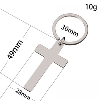 Ywyougang Individuell Gravierter Kreuz-Schlüsselanhänger, Edelstahl Blanko-Kreuz-Anhänger Schlüsselring für Lasergravur Personalisiertes Geschenk