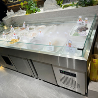 YINZHENG Vitrinas Refrigeradas Comerciales para Ingredientes, Vitrina Refrigerada para Frutas, Plataforma de Hielo