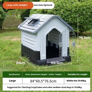 <span class=keywords><strong>Caseta</strong></span> de <span class=keywords><strong>perro</strong></span> grande para exteriores con protector solar para las cuatro estaciones, resistente a la lluvia, con ventilación y puerta de verano para uso en interiores y exteriores - Product Image 4