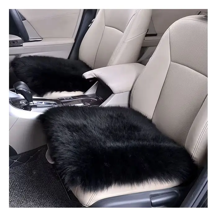 Housse de siège de voiture en peau de mouton de haute qualité coussin de siège de conducteur confortable protecteur de siège de voiture