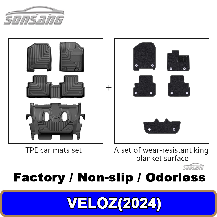 Tapis de voiture double couche pour Toyota Avanza / Veloz RHD + moquette