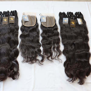 Fournisseur d'extension de cheveux humains droits en os Paquets de cheveux crus avec fermetures Paquets de cheveux crus vierges non transformés de temple indien - Product Image 1