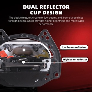 AI60 High Quality 3 Inch Bi Led Projector Retrofit Kits Lens Car <b>Three</b> Color Led Lens Headlight Hi/lo Beam Smart App Control - Product Image 4