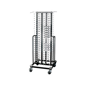 Carrello Portapiatti Mobile per 100 Piatti con Ruote e Ripiani Regolabili - Product Image 1