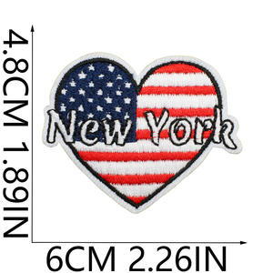 Wholesale Sell <b>Iron</b> <b>On</b> Stand Out Small Embroidered Patches New York Custom Letter Embroidery Patches For Clothing - Product Image 4
