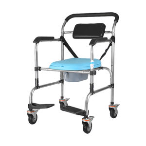 障害者用バスルームチェア入浴折りたたみ式シャワーコンモードホイールチェアトイレ高齢者用シャワー - Product Image 1