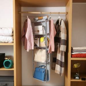 Clear Closet Hanging Handbag Organizer with Zippers Bag Purse <b>Storage</b> Holder Over the Door <b>Space</b> <b>Saving</b> Shelf Pocket - Product Image 2