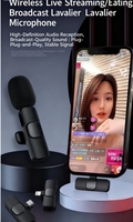 Mikrofon Lavalier Cardioid nirkabel portabel, Mini plastik iPhone Android Audio/Video rekaman Mic Desktop siaran langsung baru