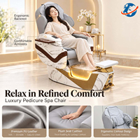 Fauteuil de pédicure électrique à motif marbre, base mobile, massage du dos, bain à remous, remplissage et vidange automatiques, éclairage LED pour salon de beauté