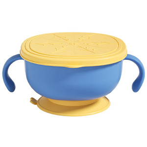 Bol d'alimentation pour bébé avec base à ventouse, bleu et rose, sans BPA, pour les tout-petits de 1 à 2 ans, type arc, matériau PP, style simple - Product Image 1