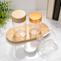 Flacon en verre borosilicate transparent de 47 mm de diamètre avec logo personnalisé, pot de rangement avec bouchon à vis