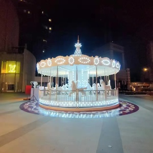 Parque temático grande 16 asientos Merry Go Round atracciones al aire libre niños carrusel caballos a la venta - Product Image 1