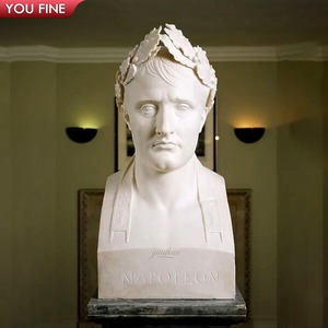 YOUFINE Sculpture de <span class=keywords><strong>buste</strong></span> de <span class=keywords><strong>Napoléon</strong></span> Bonaparte en marbre blanc, décoration intérieure classique pour villa et hall - Product Image 2