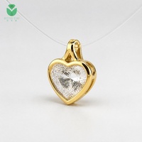 Pendentif en diamant de laboratoire Betterstar 1 carat en forme de cœur, certifié IGI, collier de fiançailles et de mariage en or 18 carats, unisexe