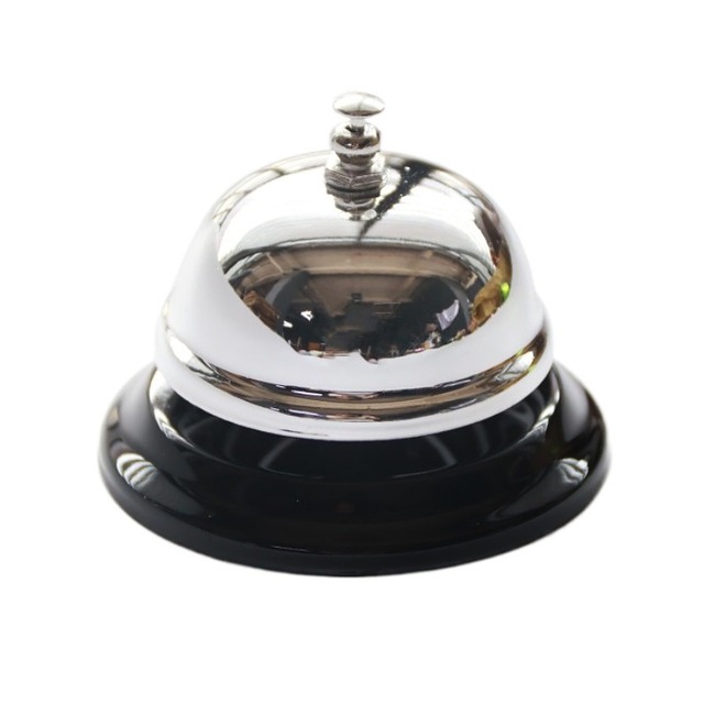 8.5*6.5cm Metal Silver Table Calling Bell Desk Bell