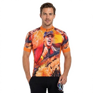 Jersey de Ciclismo Personalizado OEM con MOQ Bajo, Secado Rápido, Impresión por Transferencia de Calor, 100% Poliéster, Manga Corta, Ropa Deportiva Unisex de Fábrica - Product Image 1