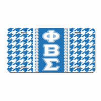 Plaque d'immatriculation de voiture personnalisée Chi Eta Phi avec lettres grecques, motif pied-de-poule classique, accessoires pour véhicule
