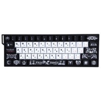 Ensemble de touches PBT 129 touches Gothique Obsidienne, thème Ombre Mythique, design translucide imprimé sur le côté, touches à sublimation 5 faces