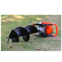 Machine à Forer Thermique 52 cm³ Haute Puissance pour Trous de Poteau, Tarière de Terre Outil de Forage pour Jardinage Agricole