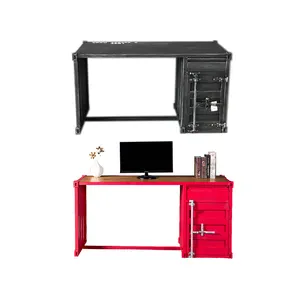 Oem Fabrication Vintage Style Living Room Furniture Container Lockers Iron Cabinets Metal Computer Desk Table By Manufacture