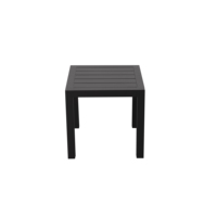 Table d'appoint carrée en aluminium noire pour balcon, idéale pour les espaces de loisirs modernes, piscines d'hôtels, villas et patios extérieurs.