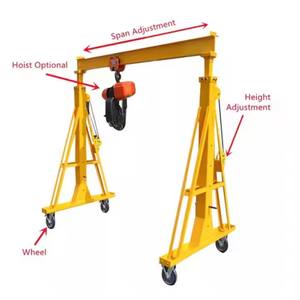 Portable Petite Mini Portique Grue 20 Tonnes 10 Tonnes Unique Poutre Portable Mini 7ton 8ton Cadre Grue Intérieur Atelier Utilisant - Product Image 1