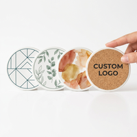 Sous-verre en céramique personnalisé par sublimation avec support en liège, logo sur mesure, antidérapant, écologique, réutilisable, pour cadeaux de mariage et de pendaison de crémaillère