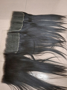 Extensions de cheveux vietnamiennes naturelles naturelles 100% vierges alignées sur les cuticules, cheveux à fermeture frontale en dentelle HD 9x6 100% - Product Image 2