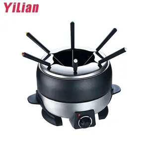 Made in china electric mini multi-function hot pot 6 stainless steel round chocolate fondue set