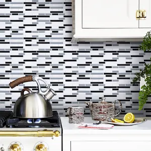 Promotie Huisdecoratie Muur Papier Waterdichte Strip-Type Keuken 3d Wandtegel Stickers