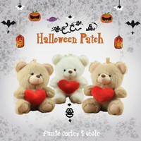 KM Kawaii Mignon Petit Ours en Peluche Tenant un Cœur, Porte-clés Lumineux, Vente en Gros pour Halloween, Mini Animal en Peluche, Breloque de Sac et de Porte-monnaie
