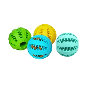 Tooth Cleaning Chewing Playing Soft Non Toxic Natural Rubber Dog Puzzle Chew IQ Treat Ball Toys