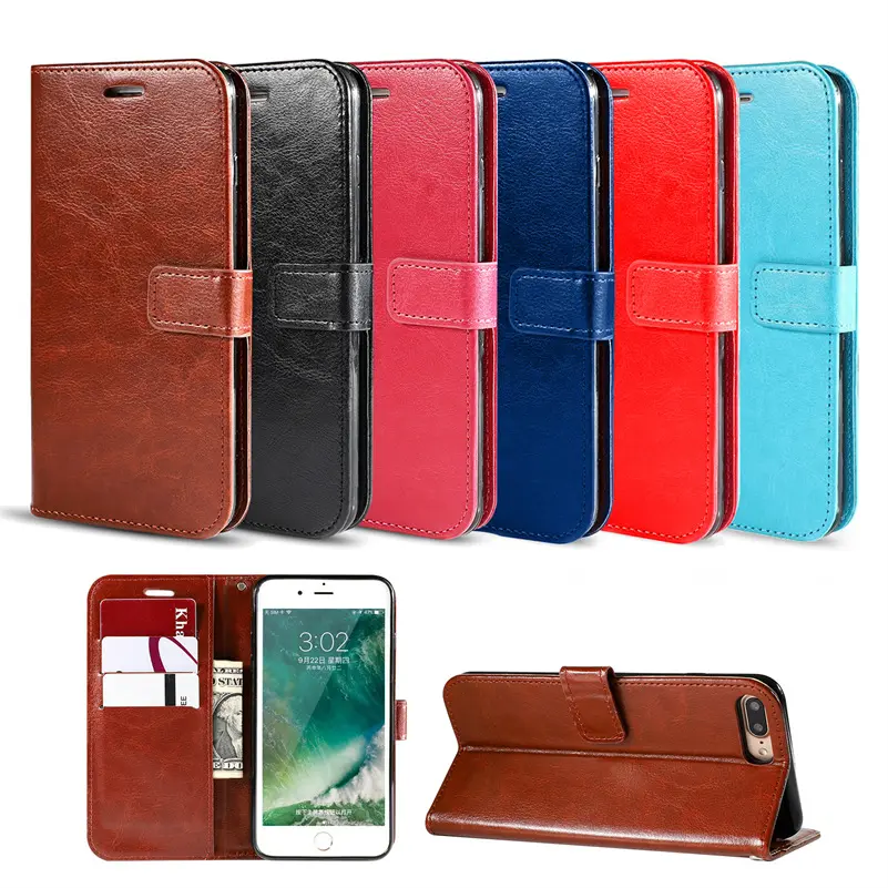 Retro Leather Flip Case for iPhone 13 12 11 X XS 7 8 6 5 5s PU Leather Wallet Case Cover Stand Credit Cards Phone Case