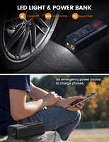 Gonfleur de pneus numérique Lamicall VHEP01-N, pompe à air électrique portable 150 PSI, 5000 mAh, sans fil, écran LCD, pour camionnette et voiture