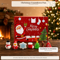 Calendrier de l'Avent de Noël : Jouets Squishy 24 Surprises, Jouets Anti-Stress Doux et Sûrs, Coffret Cadeau, Prix de Gros Usine