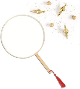 Abanico <span class=keywords><strong>de</strong></span> seda en blanco redondo <span class=keywords><strong>de</strong></span> estilo <span class=keywords><strong>de</strong></span> corte antiguo chino abanico <span class=keywords><strong>de</strong></span> mano <span class=keywords><strong>de</strong></span> bambú redondo <span class=keywords><strong>para</strong></span> mujeres, baile, boda, bordado, pintura - Product Image 4