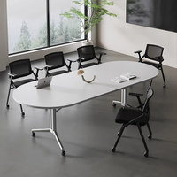 Table de conférence mobile pliable de forme oblongue, table de formation longue, bureau pour salle de réunion