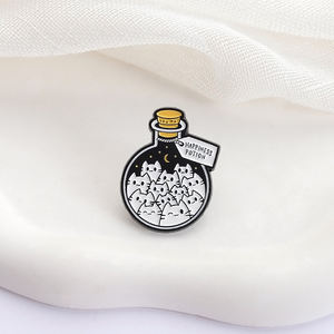 スミングピン漫画猫幸福ポーションエナメルピン猫愛好家金属ブローチラペルバックパックバッジ面白いジュエリーギフト - Product Image 3