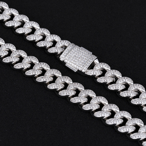 KRKC-Conjunto de joyería de plata de ley 100% con cadena para hombre, Brazalete de eslabones cubanos, plateado y dorado, 12mm, <span class=keywords><strong>AAAAA</strong></span>, 925 - Product Image 6