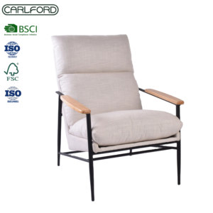 CARLFORD Rembourrage en tissu confort de luxe avec mains courantes en bois <span class=keywords><strong>Fauteuil</strong></span> pour salon chambre appartement - Product Image 3