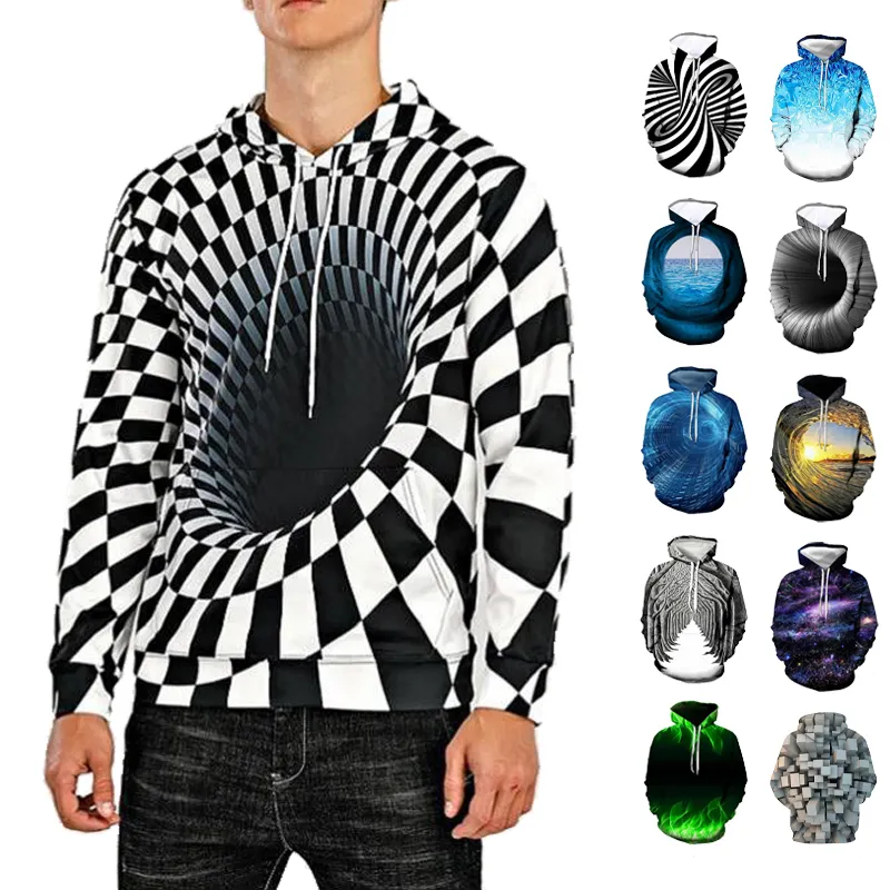 Custom Logo 3D Printed Hoodie Plus Size Men's Hoodies Sweatshirt Personality Casual Loose Sweater