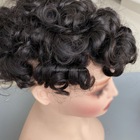 Prothèse capillaire masculine populaire 8x10 en cheveux humains, perruque respirante de 20 mm, perruque en dentelle à ondulations afro bouclées, toupet en cheveux humains pour hommes noirs