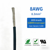 Cable de Silicona UL3512 8AWG 8.3mm2, Cable Eléctrico Flexible de Calibre 8, Resistente al Calor, Trenzado, para Vehículos Eléctricos, Drones RC, Baterías Lipo