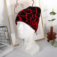Unisex de moda personalizada Y2K Beanie Cap sombreros Hip Hop 90s moda cálido tejido Spider Web Jacquard gorros para damas hombre