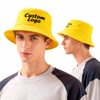 Casquette Bob Personnalisée avec Logo Brodé, Couleur Unie, Style Pêcheur, pour Adulte, Idéale Plage, Décontractée, Extérieur, Fête, Voyage, Motif Carreaux