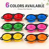 Bol carré pliable en silicone pour animaux de compagnie - Portable pour les voyages et l'extérieur