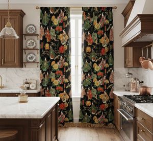 Elegant Samurai And Geisha Floral Art Window Curtains Dense Floral Panel 70% <b>Light</b> Blocking Luxury Decorative Curtains - Product Image 3