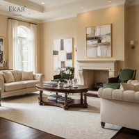 Meubles EKAR |   Table basse ovale en marqueterie Stately Manor - Pièce maîtresse classique américaine de luxe