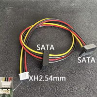 Kabel catu daya SATA 4Pin ke 15Pin HDD XH2.54mm 4Pin tipe kecil ke kabel Sata kabel 20AWG